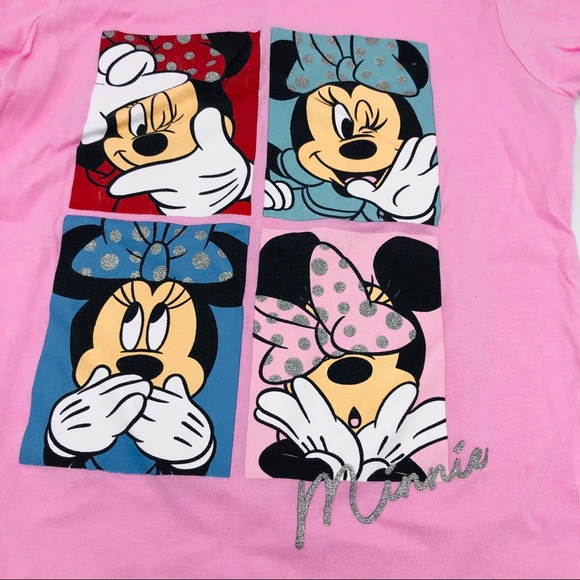 Minnie Mouse Faces Disney Youth Girls T-Shirt Sz S - Picture 2 of 4